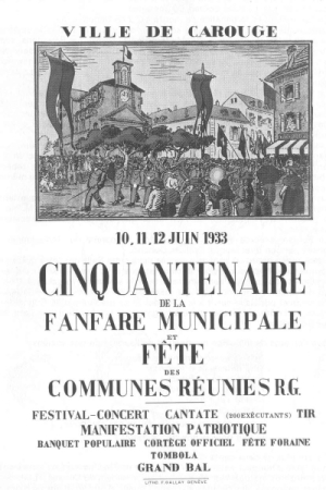 Affiche du 50e de La Fanfare de Carouge 1933